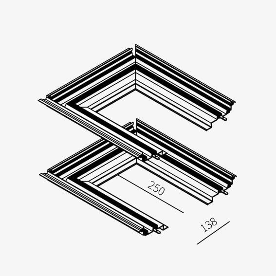 Guide sistema - Coppia di testate telaio L.138mm